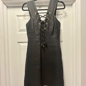 J. Crew Black Sleeveless Lace-Up Dress